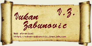 Vukan Zabunović vizit kartica